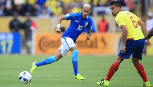 Neymar marcou gol de pênalti o gol que abriu o placar para a goleada da Seleção Brasileira