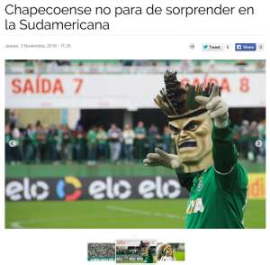 Sul-Americana: Conmebol exalta Chapecoense: 'Não para de surpreender'