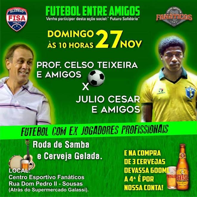 Futebol Solidário reúne ex-jogadores em Campinas. Venha prestigiar!