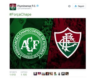 Fluminense homenageia Chapecoense via Twitter (Foto: Reprodução / Twitter) 