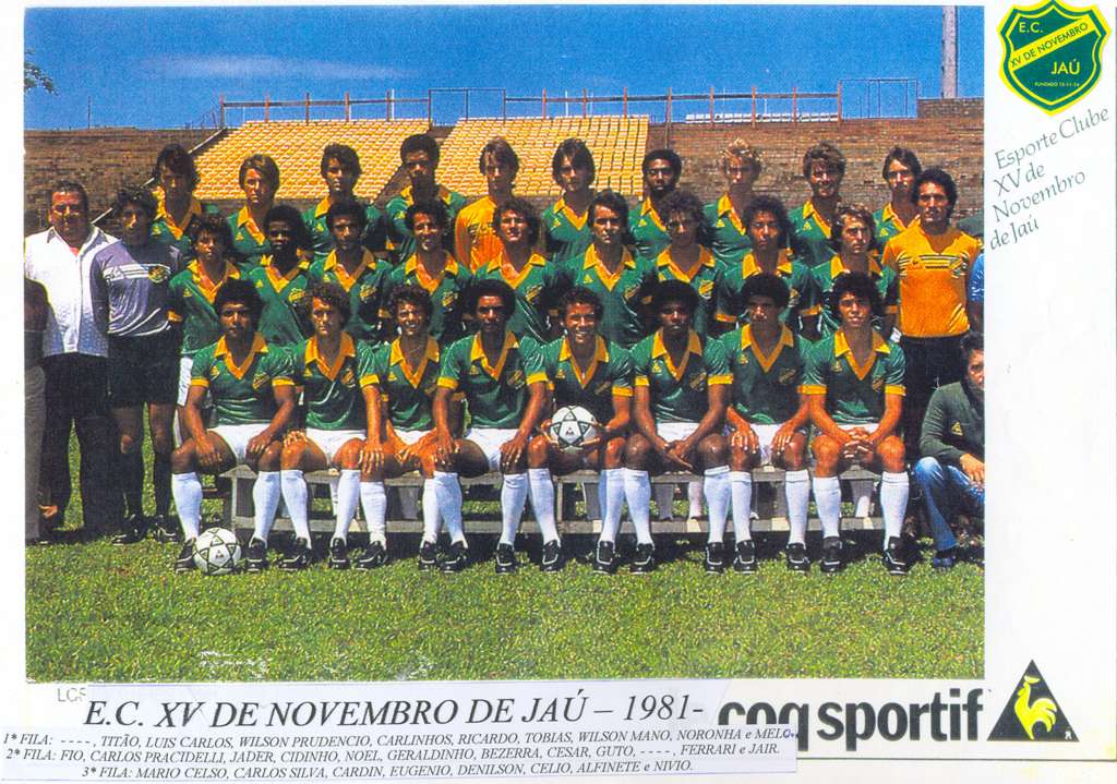 Elenco do XV de Jaú que garantiu classificação para a disputa da Taça Ouro em 1982. FOTO: Acervo XV de Jaú.