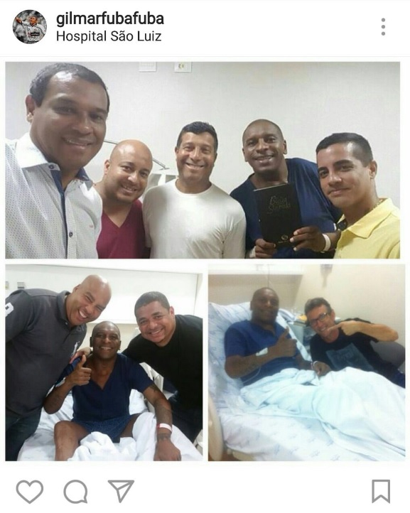Ex-jogadores fizeram visita à Gilmar Fubá no hospital