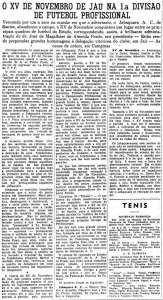 Há 65 anos, XV de Jaú derrotava o Jabaquara e chegava na elite pela primeira vez