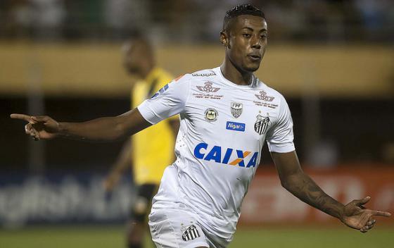 Bruno Henrique fez três gols pelo Peixe contra o São Bernardo