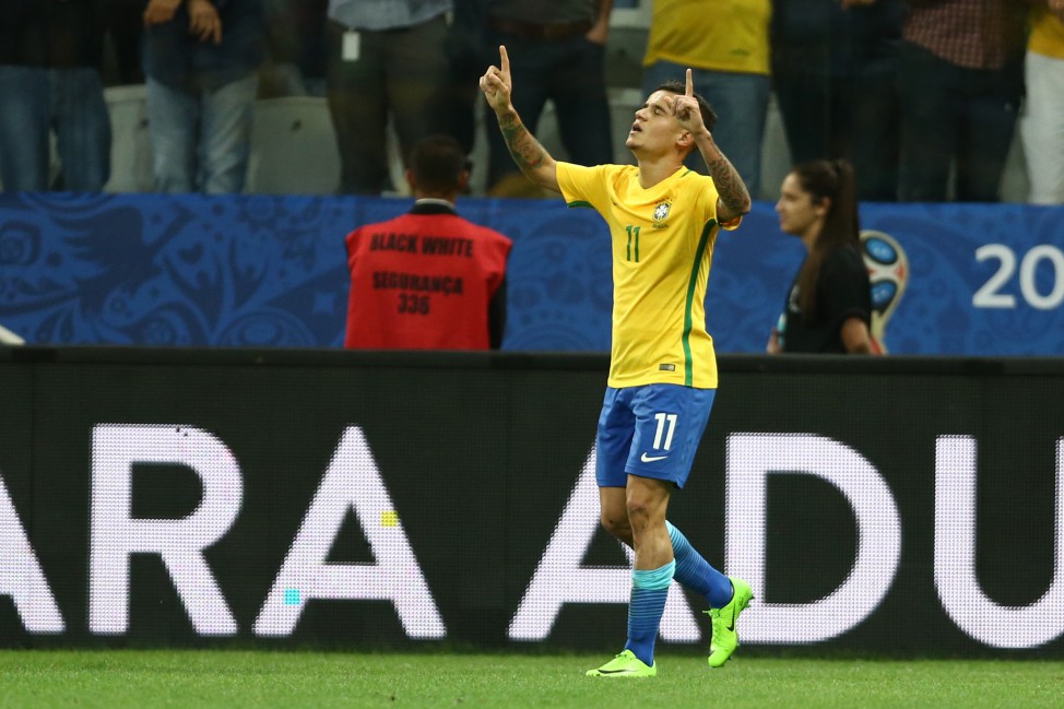 Philippe Coutinho abriu o placar para a seleção brasileira ainda no primeiro tempo