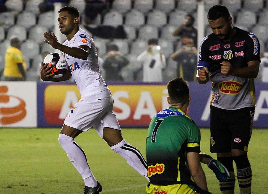 O atacante Kayke foi o autor de dois gols do Santos na vitória sobre o Novorizontino