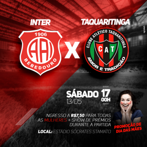 Segundona: No Stamatão, Inter de Bebedouro defende tabu contra Taquaritinga