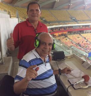 Equipe da Difusora AM 1180 na Arena de Manaus