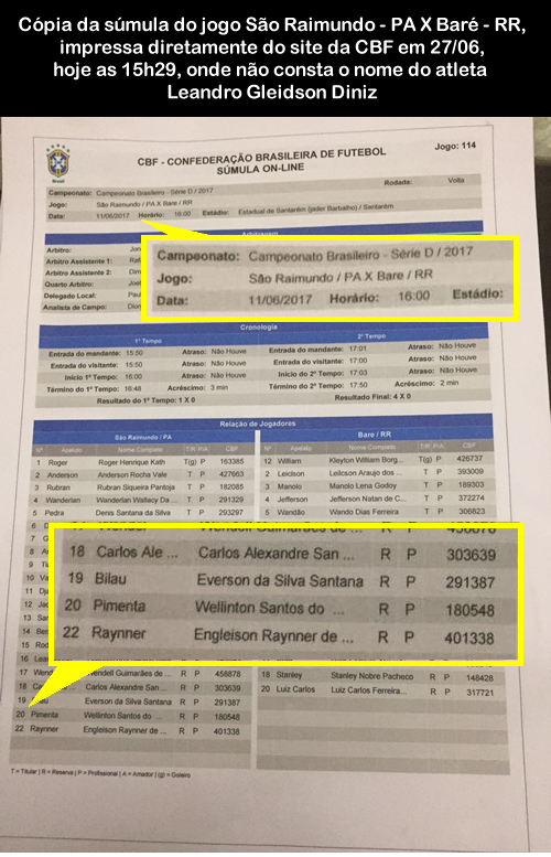 Série D: São Raimundo alega que jogador irregular não estava na súmula