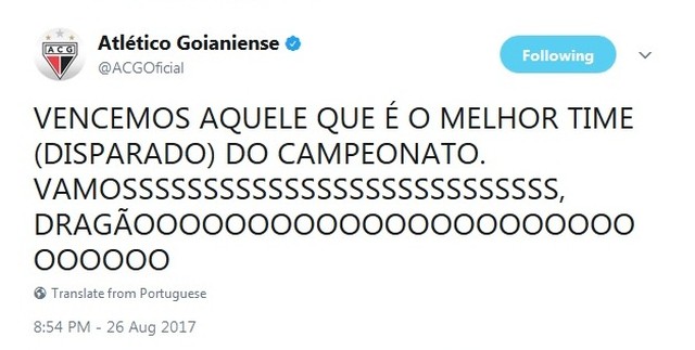 Twitter do Atlético-GO pira e comemora muita a vitória sobre o Corinthians 9 0002050263457 img
