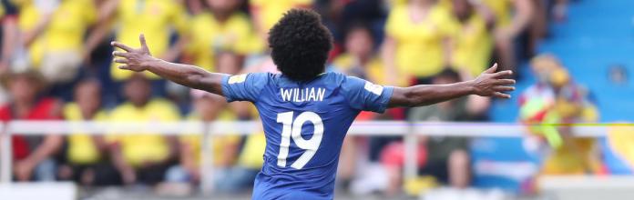 William foi o melhor jogador no empate por 1 a 1 com a Colômbia