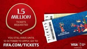 Copa do Mundo de 2018 já tem mais de 1,5 milhão de ingressos solicitados