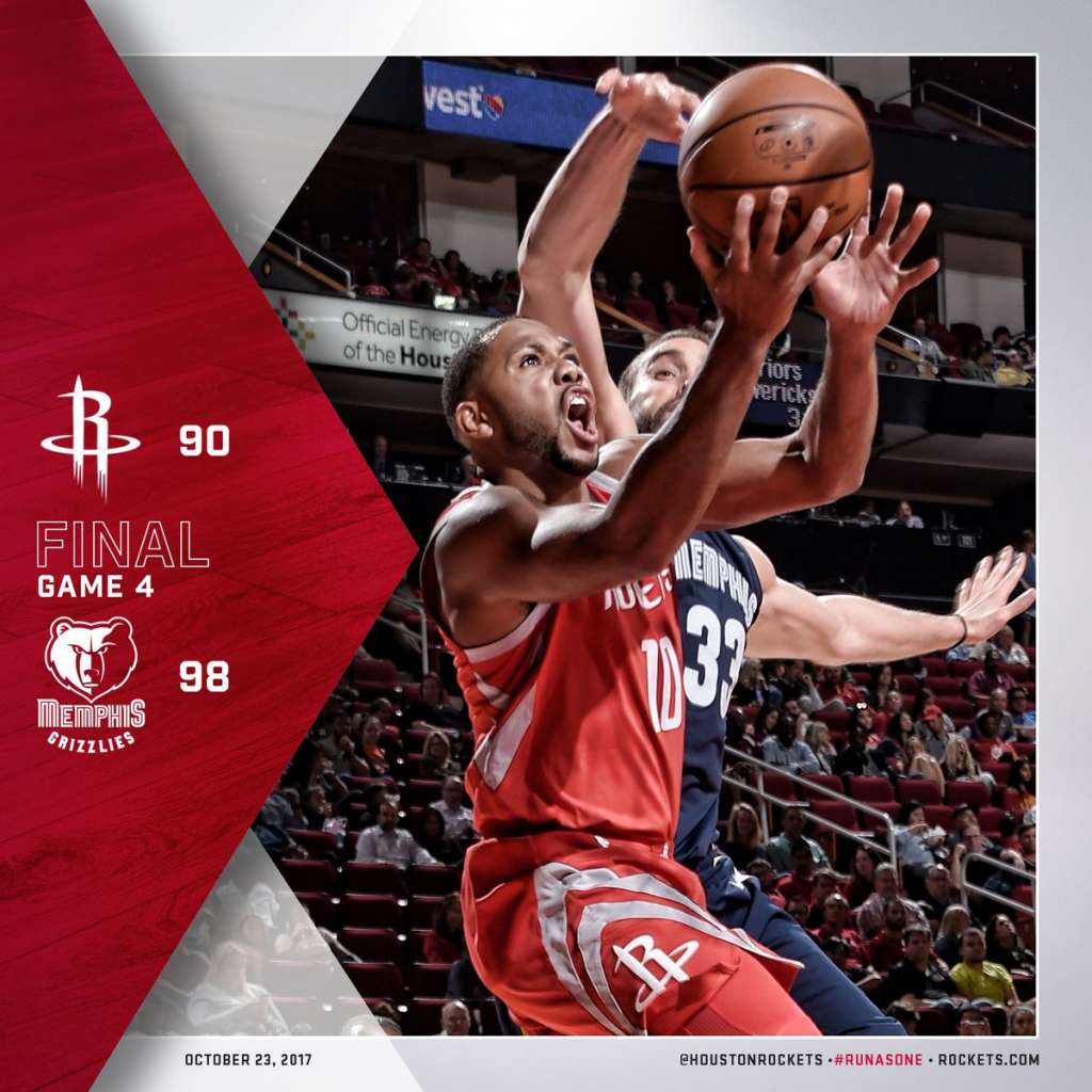 Invicto, Grizzlies impõe revés ao Rockets; Curry brilha no Warriors após multa