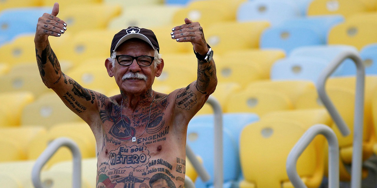 Luto! Morre torcedor simbólico do Botafogo, que tinha 96 tatuagens do clube pelo corpo