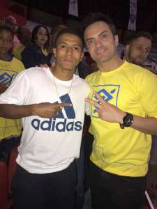 Joia do São Paulo,Marquinhos Cipriano, participa de evento social no ginásio do Ibirapuera