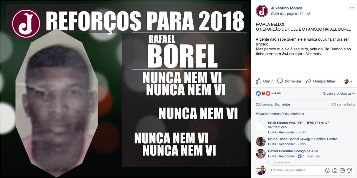 Paulista A2: Juventus contrata ‘desconhecido’ e torcida não perdoa nas redes sociais