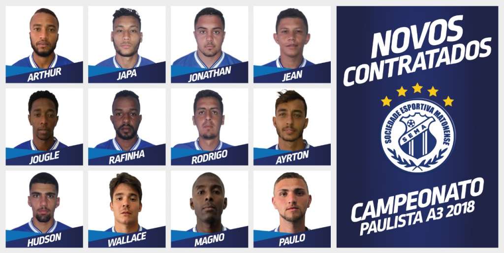 Entre os jogadores contratados estão o zagueiro Rodrigo e o lateral esquerdo Rafinha, ambos campeões do Paulista A3 2017 pelo Nacional