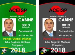 Definido layouts das credenciais para os cronistas esportivos da ACEISP em 2018