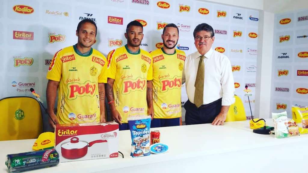 Douglas Baggio, Bruno Oliveira e Xuxa foram apresentados pelo Mirassol. (Foto: Divulgação / Mirassol FC)
