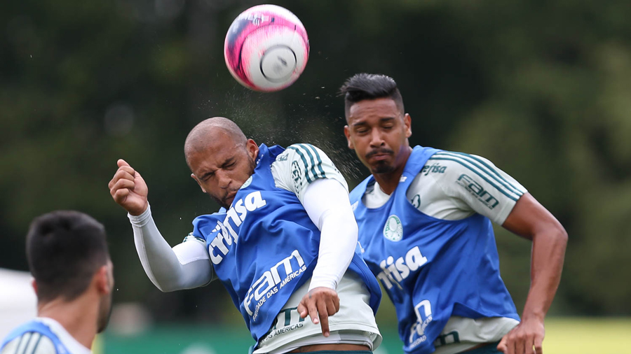 Em treino tático, Palmeiras testa formação titular com Lucas Lima e Felipe Melo