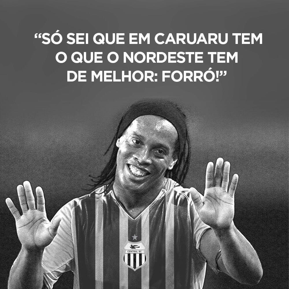 Ronaldinho revela desejo de jogar no Nordeste e Central responde: ‘Vem que tem forró’