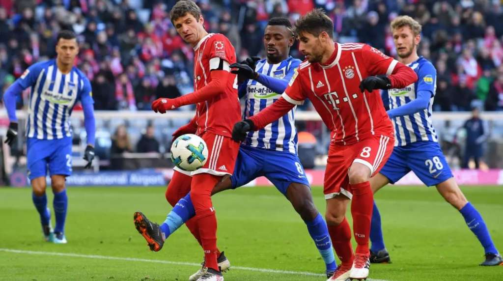 O Bayern de Munique não conseguiu passar pela retranca armada pelo Hertha Berlim