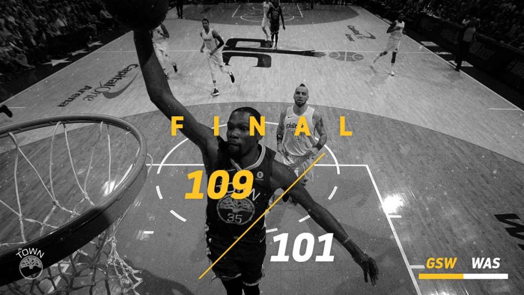 Warriors vence Wizards fora de casa e segue na cola do Rockets