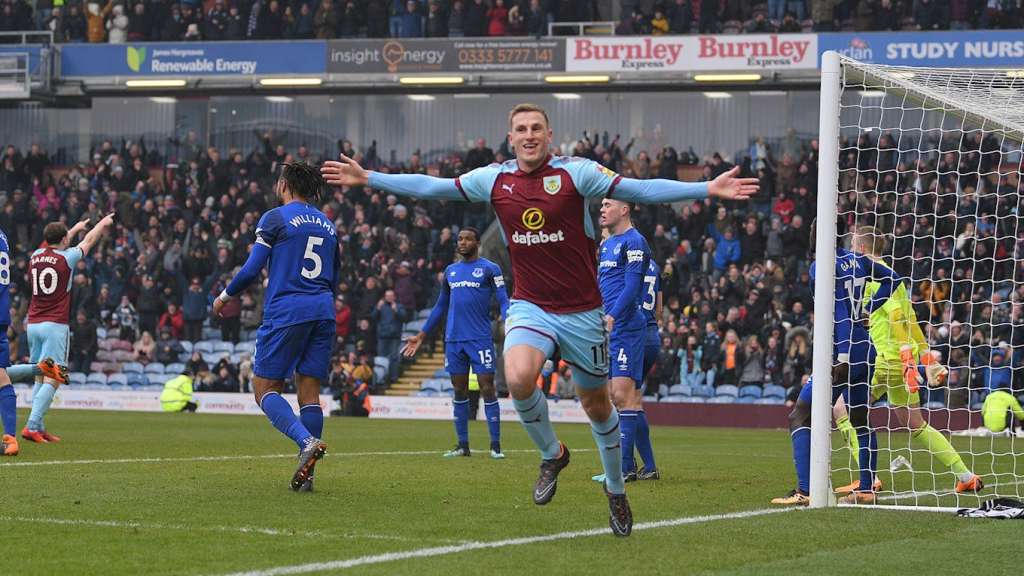 O Burnley saiu atrás, mas conseguiu a virada diante do Everton no segundo tempo