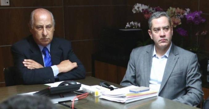 Marco Pollo e Rogério Caboclo num ambiente propício para manipulações e política do toma lá, da cá. Foto: Oficial/CBF