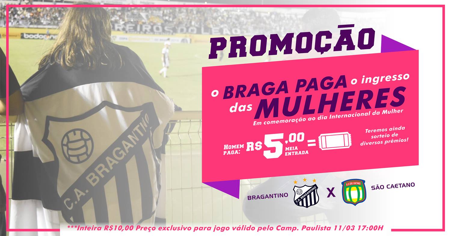 Paulistão: Bragantino faz promoção e mulheres não pagam por ingresso neste domingo