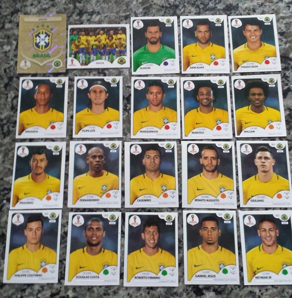 Vazam as supostas figurinhas da seleção brasileira na Copa do Mundo