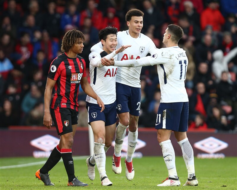 INGLÊS: Tottenham goleia Bournemouth de virada e sobe para terceiro