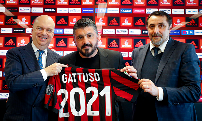 Italiano: Milan anuncia renovação do contrato de Gattuso até 2021