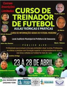 Curso de Treinadores de Futebol movimenta Vassouras na próxima semana