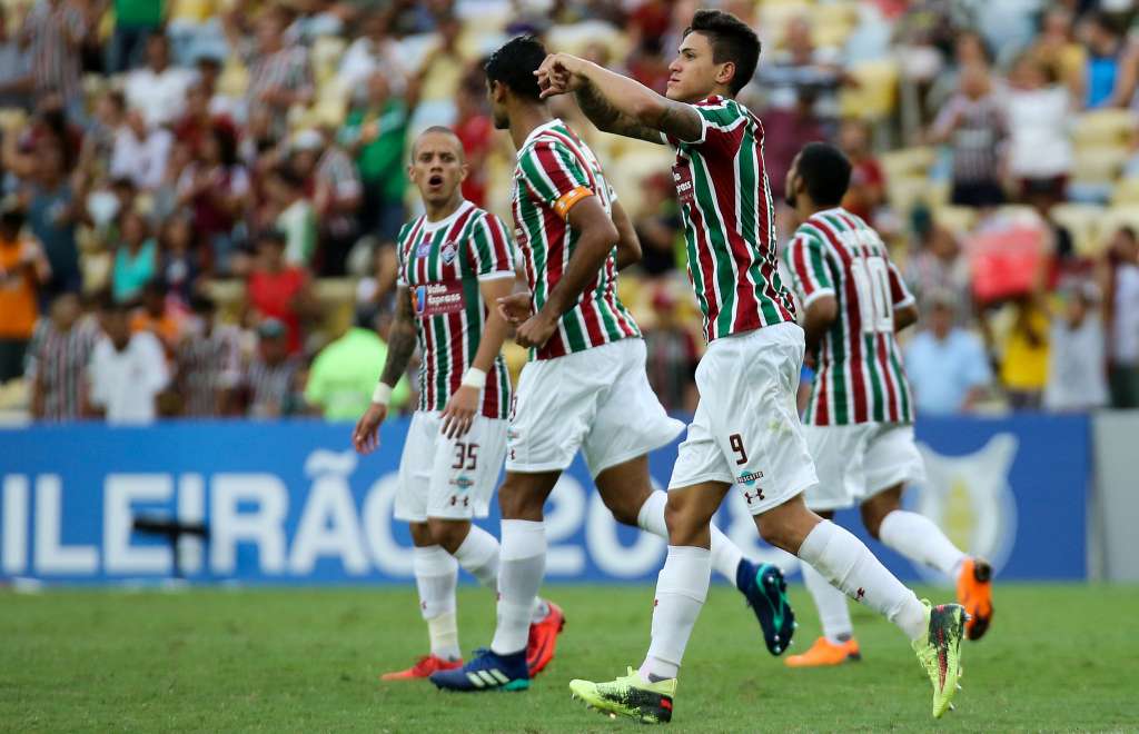 Pedro comemora gol sobre Cruzeiro: Fluminense conquista vitória heroica no Maracanã - FOTO: LUCAS MERÇON / FLUMINENSE F.C.