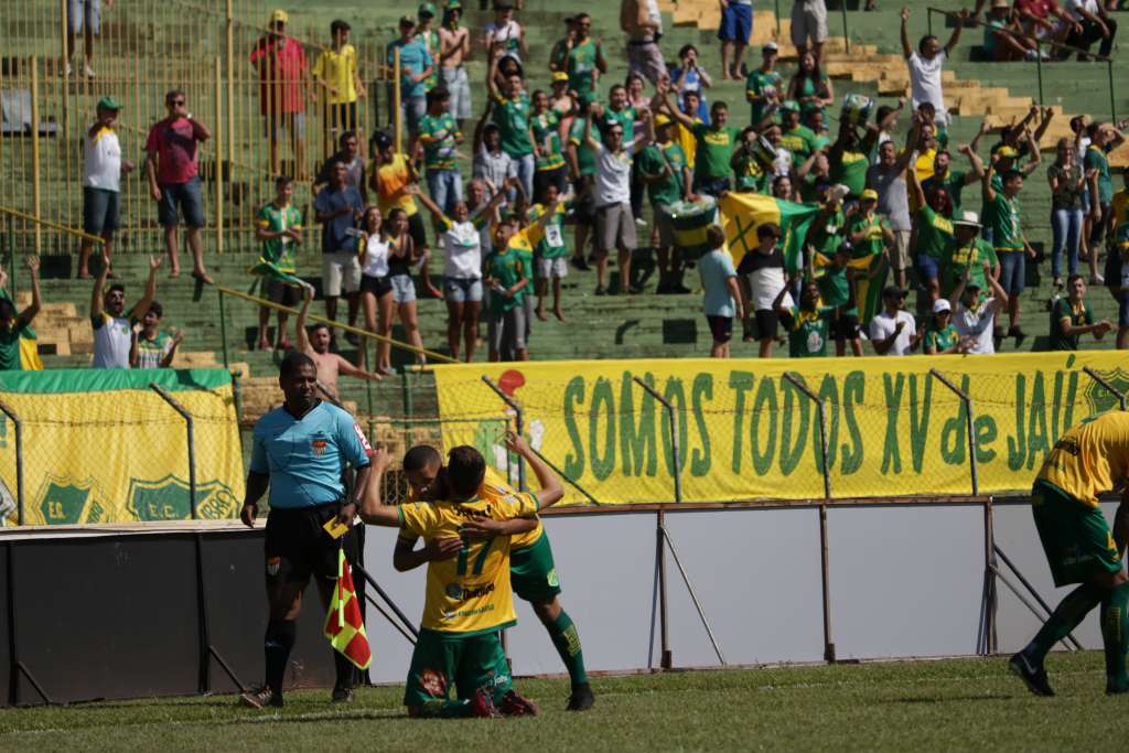 Comemoração após o gol do XV de Jaú (Foto: Tiago Pavini/XV de Jaú) Comemoração após o gol do XV de Jaú (Foto: Tiago Pavini/XV de Jaú)
