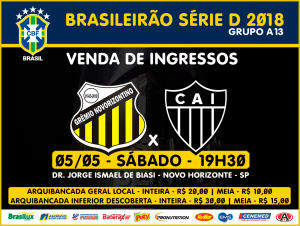 Série D: Novorizontino inicia venda de ingresso para próximo confronto no Jorjão