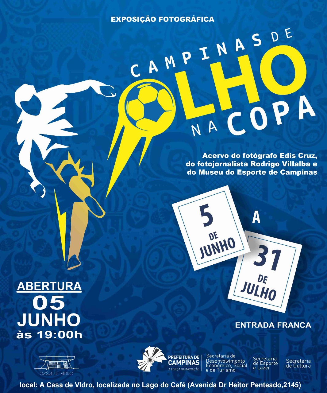 Casa de Vidro vai receber a exposição “Campinas de Olho na Copa”