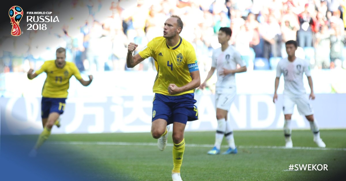 Suécia 1 x 0 Coreia do Sul – Com pênalti pelo VAR, suecos vencem e pressionam Alemanha