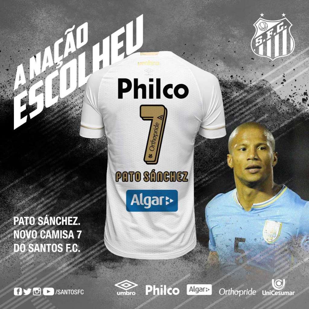 Torcida escolhe e Carlos Sánchez usará o número 7 no Santos 3 0002050329917 img