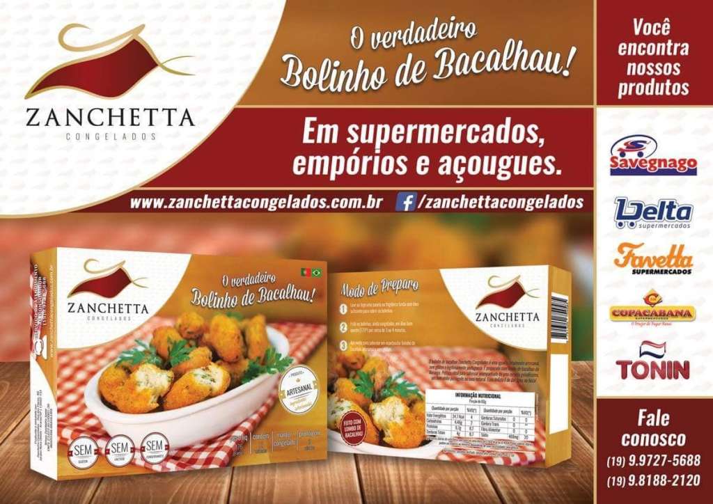 Bolinho de bacalhau Zanchetta Congelados está nos principais mercados do Interior