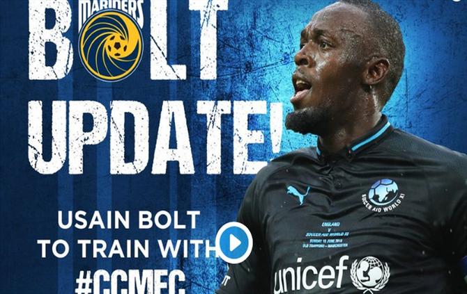 Australiano: Bolt faz acordo e treinará no Central Coast Mariners por tempo indeterminado