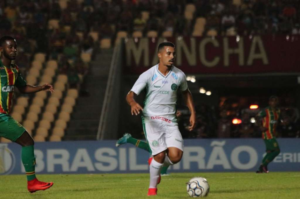 O Sampaio Corrêa bem que tentou mesmo com um a menos, mas perdeu para o Guarani (Foto: Lucas Almeida/Sampaio Corrêa)