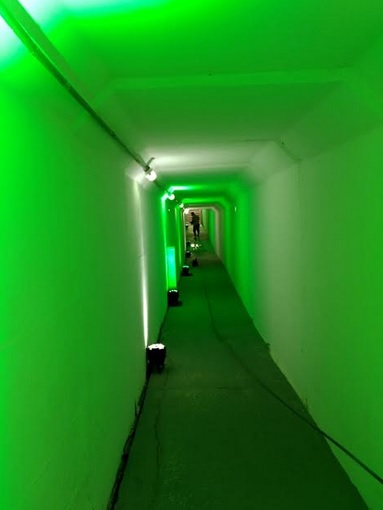 Guarani colocou luzes verdes no túnel que leva até o gramado do Majestoso