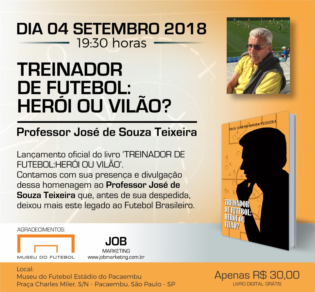 Evento no estádio do Pacaembu marca lançamento de livro de José Teixeira