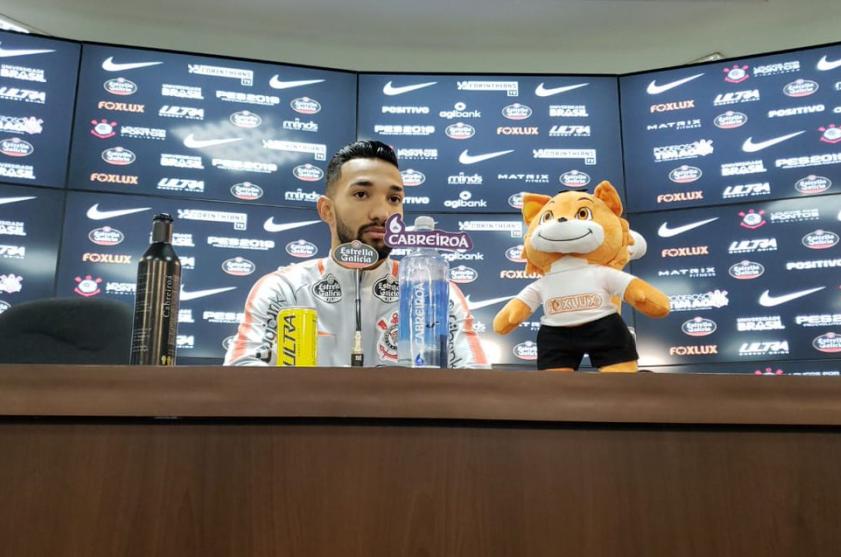 O atacante do Timão deu coletiva para a imprensa nesta sexta-feira (Foto: Divulgação/Corinthians)