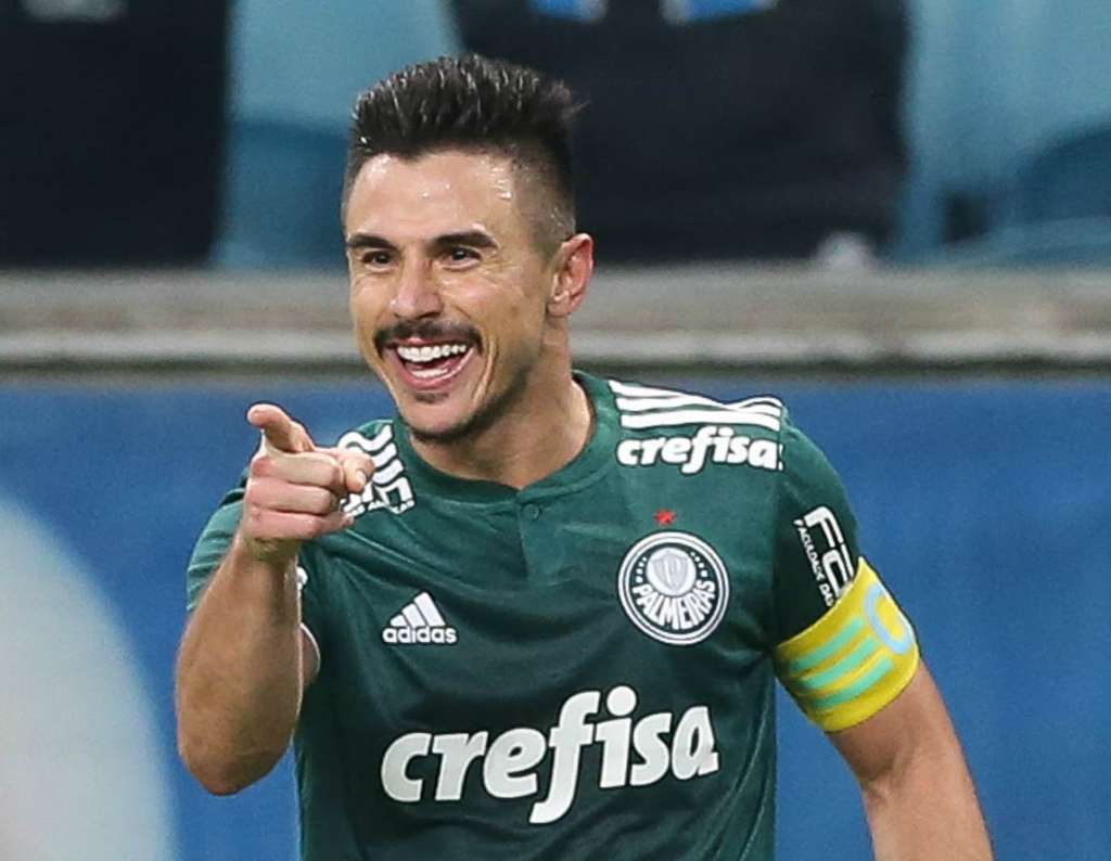 Dois dos nove gols do artilheiro do Verdão na competição nacional foram marcados contra o Tricolor gaúcho, em Porto Alegre (Foto: Cesar Greco/Ag. Palmeiras/Divulgação)