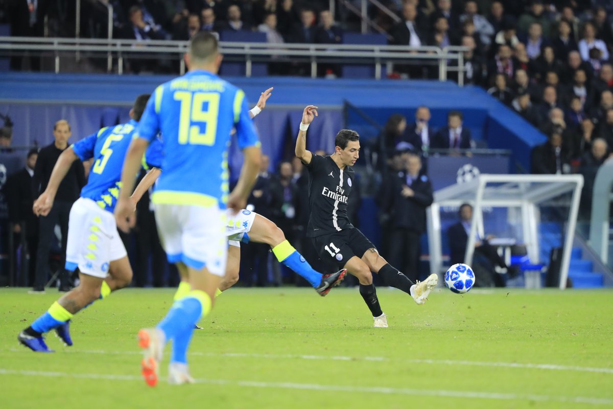 LIGA DOS CAMPEÕES: Di María salva PSG em empate contra Napoli; Liverpool goleia