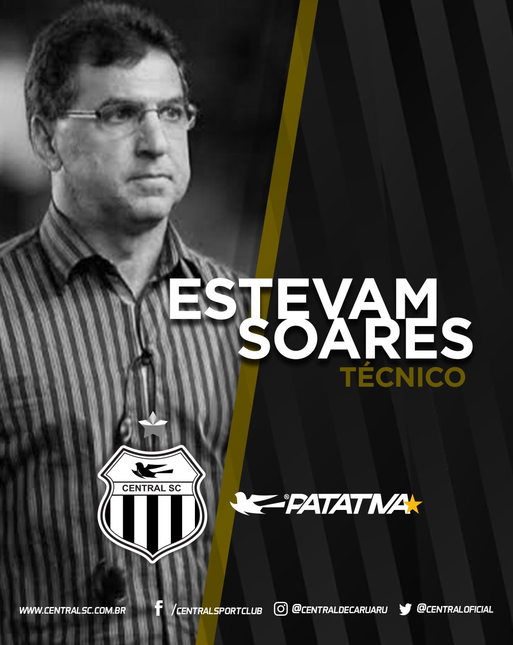 Central-PE anuncia técnico Estevam Soares para 2019