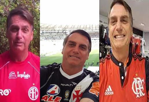 Bolsonaro já vestiu camisas de vários clubes no Rio de Janeiro